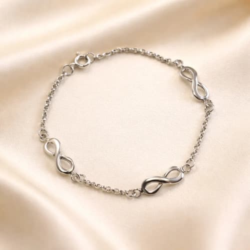 Pulsera Plata 925 Con Dijes Infinito Estuche Regalo Mujer Plata