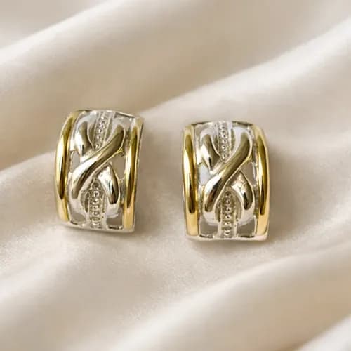 Aros En Plata 925 Oro 18k Diseño Media Argolla Regalo Mujer Plata Infinito