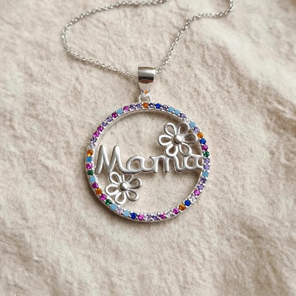Collar Mamá de Plata 925 con Circonias – Floralia