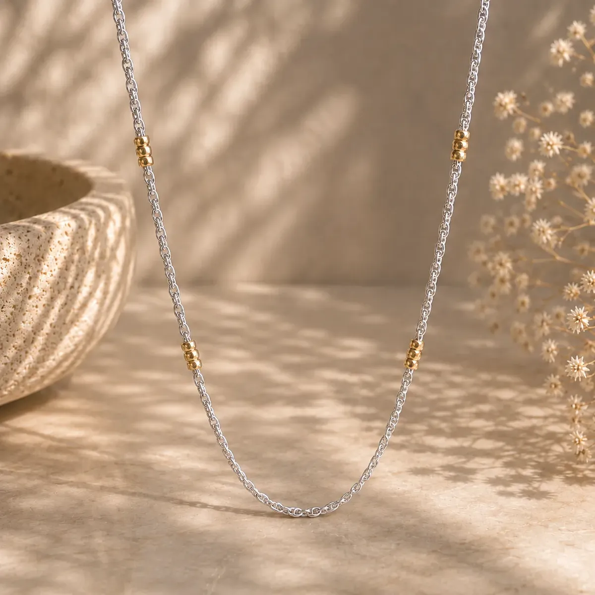 Cadena Tourbillon de Plata 925 y Oro 18k – Lumière