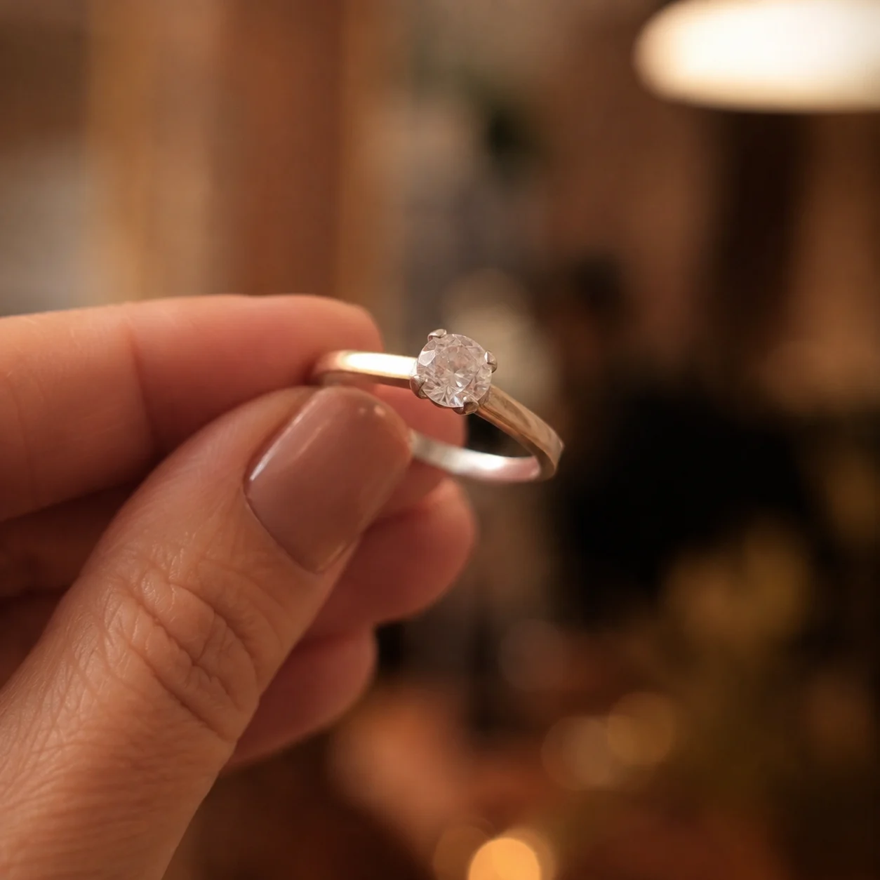 Anillo de Compromiso de Plata 925 con Cubic Solitario – Promesa Nombre fantasía: Promesa