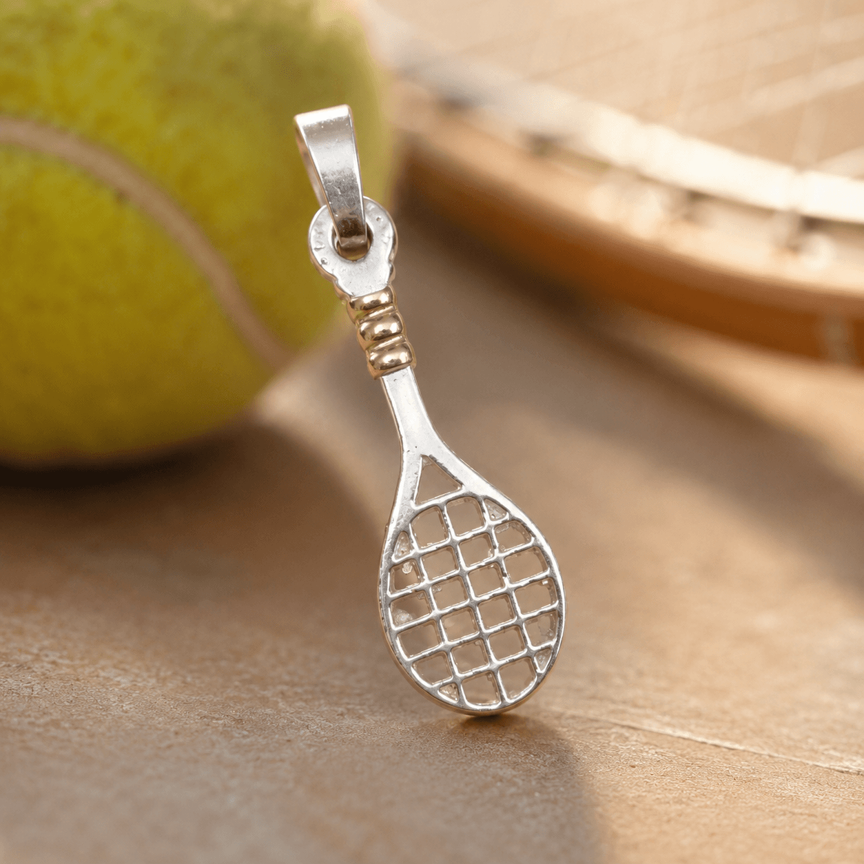 Dije Raqueta de Tenis de Plata 925 y Oro 18k – Match