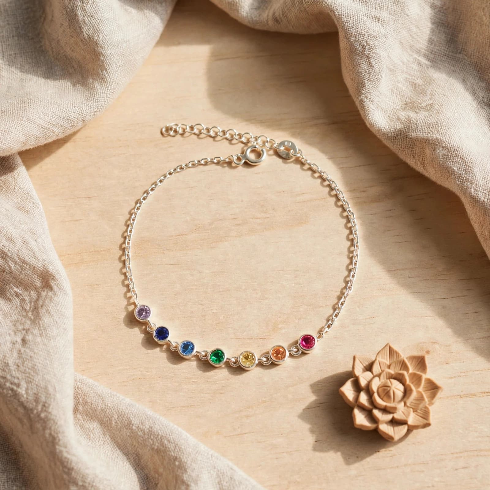 Pulsera de los 7 Chakras en Plata 925 – Equilibrio