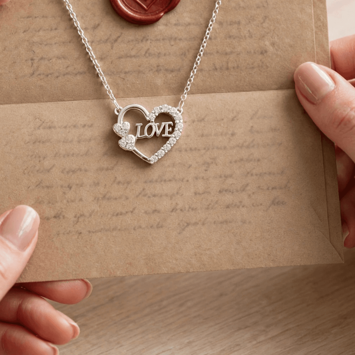 Collar de Plata 925 con Dije Corazón LOVE y Circonias – Latido