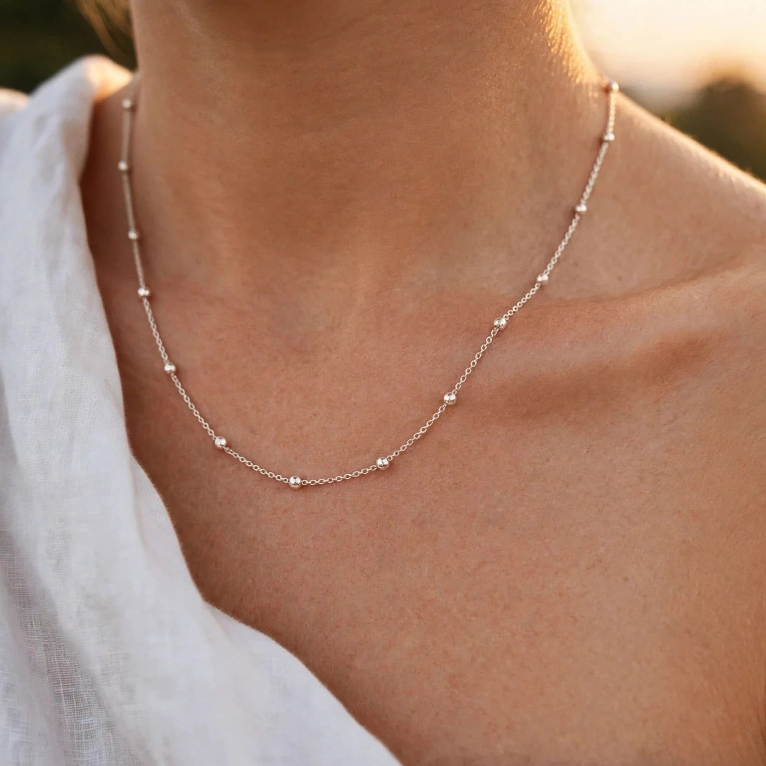 Collar de Plata 925 con Bolitas Intercaladas – Nébula